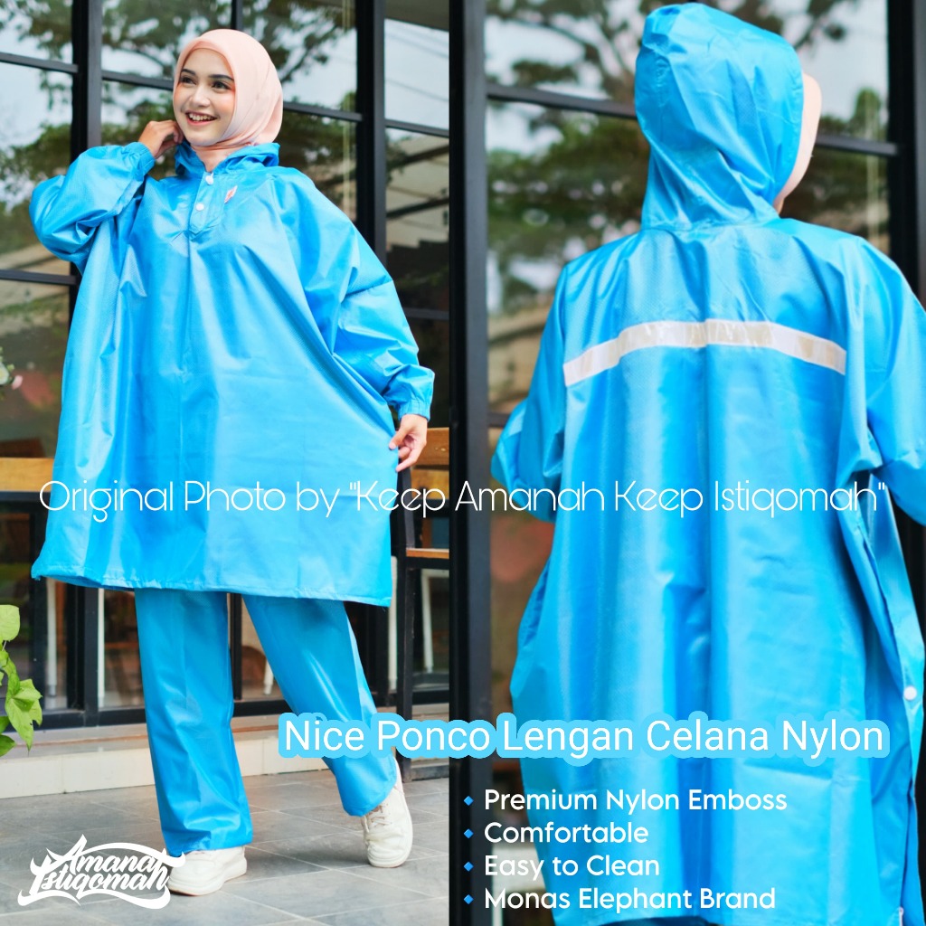 Nice N26 Ponco Lengan Celana Mantol Jas Hujan Nylon Monas