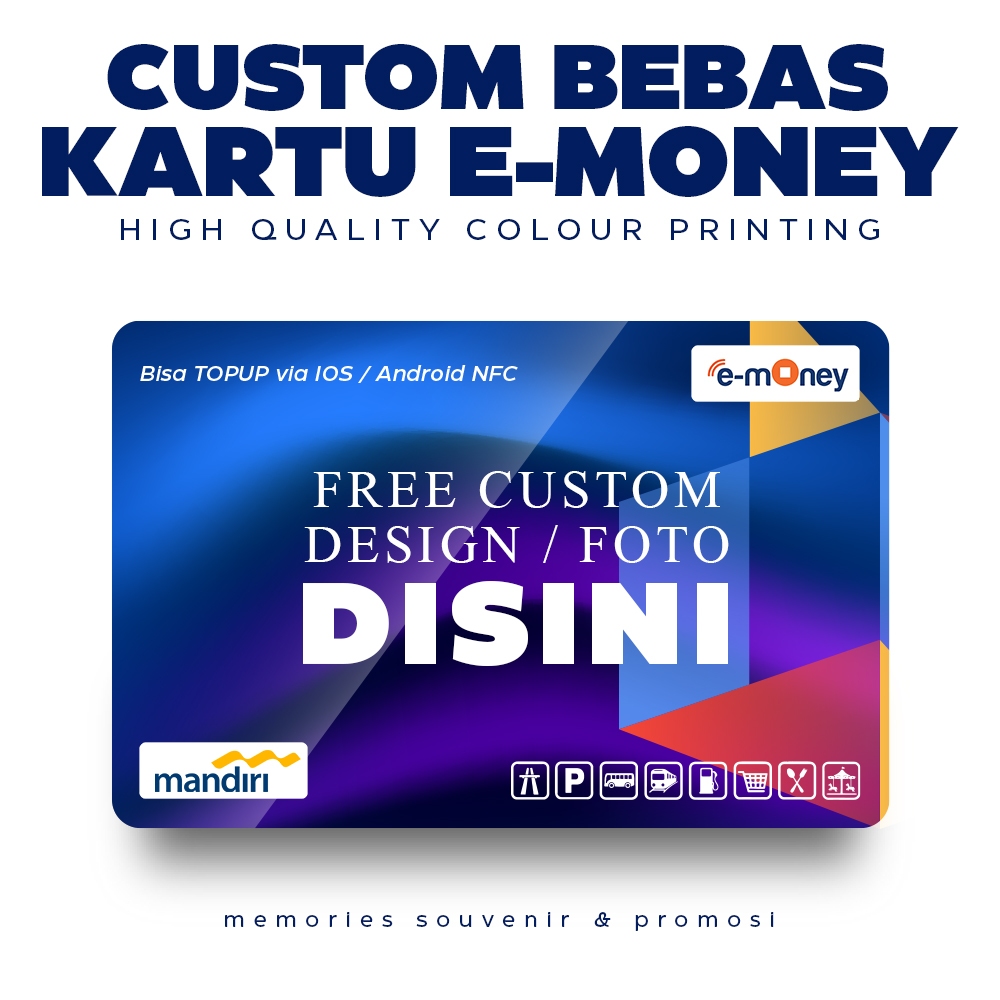 

Emoney Etoll custom UV print 1 sisi/ cetak custom emony Bebas custom Foto gambar logo