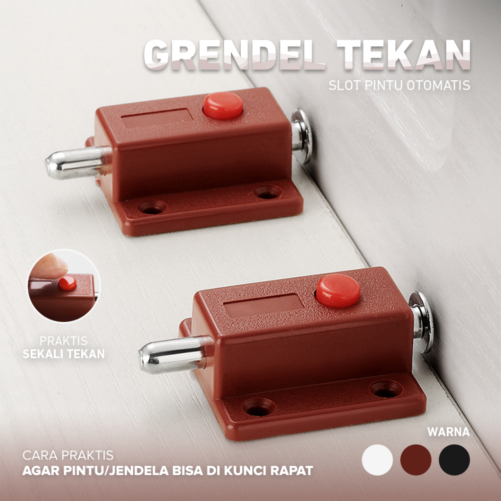 Grendel Tekan / Grendel Otomatis Slot Pintu Otomatis / Grendel Pencet