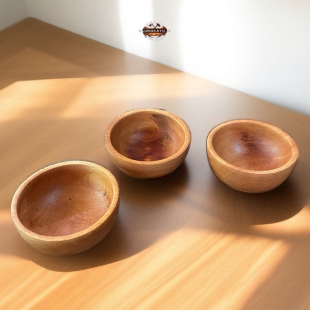 Mangkok Kayu Besar Kecil 16-20 cm Mangkok Kayu mahoni Cangkir Kayu Salad