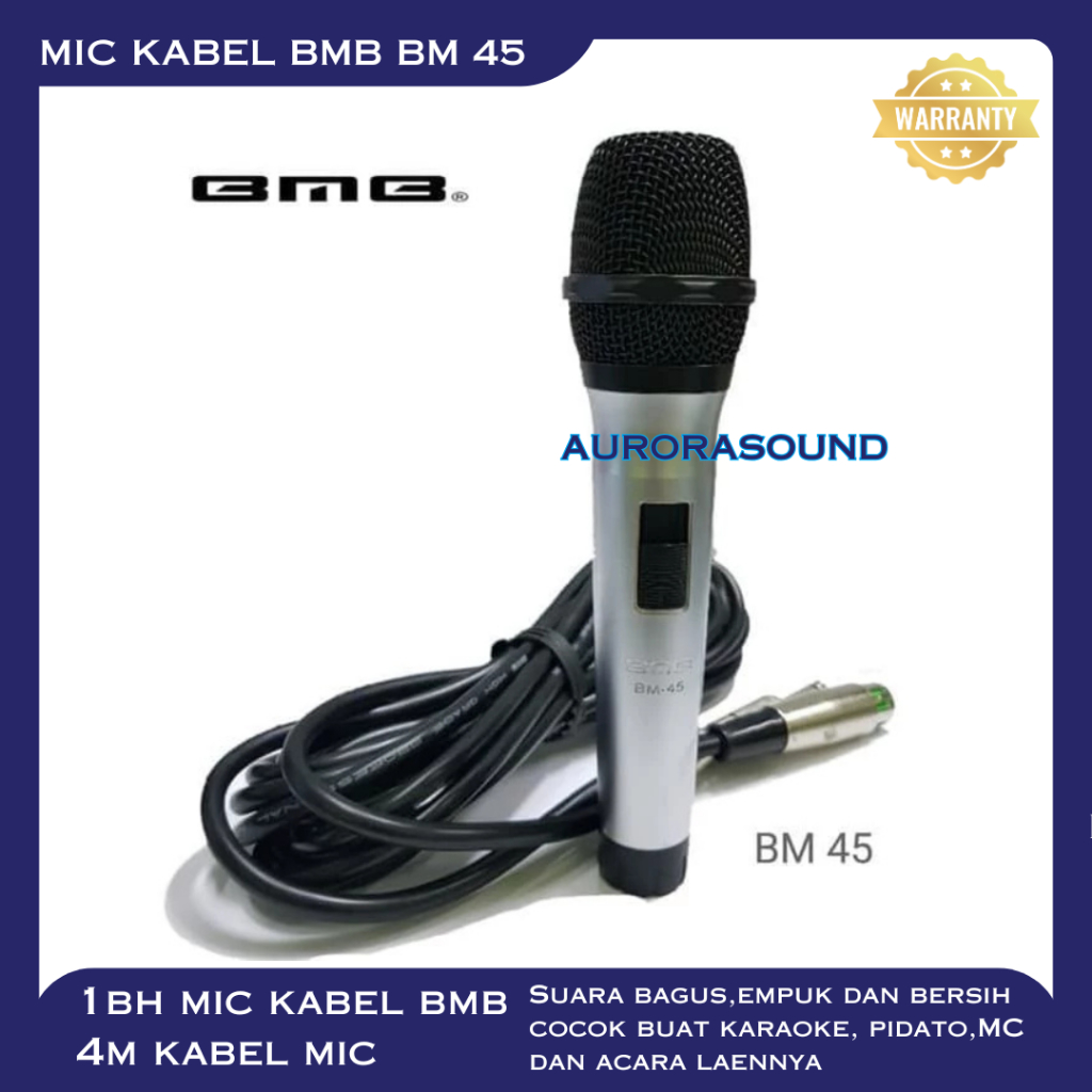 MIC KARAOKE BMB BM 45 MIC KABEL BMB BM45 ORIGINAL BMB
