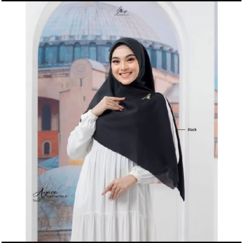 Hijab segi empat polos✓azura scarf jumbo✓arrafi promo