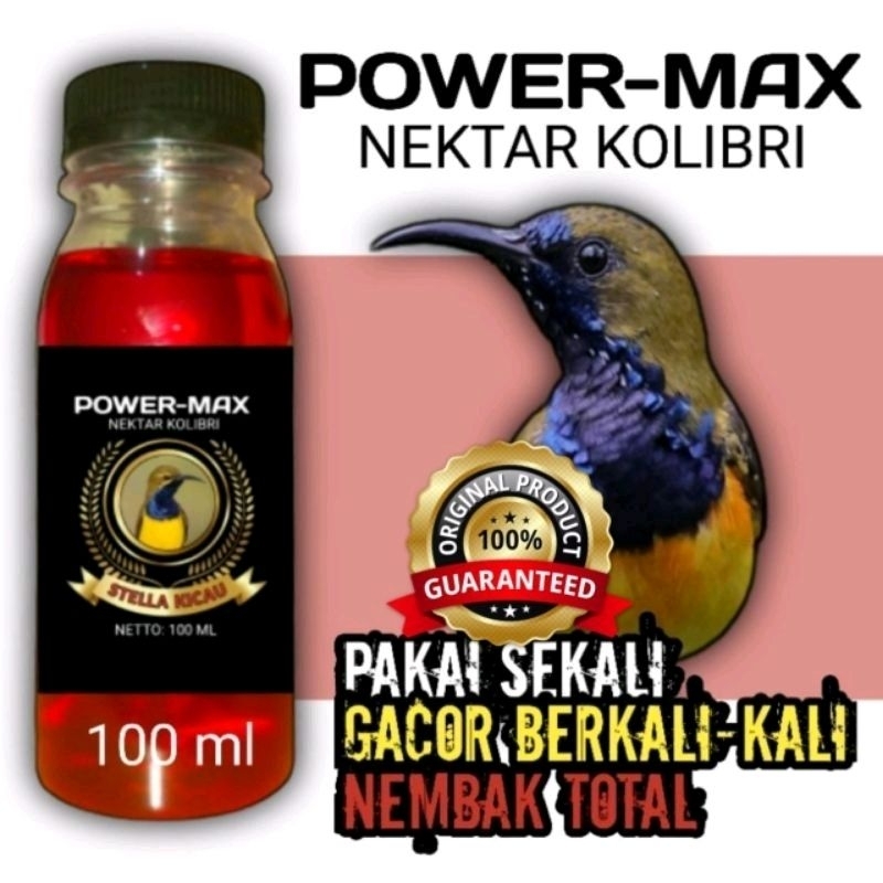 POWER-MAX nektar makanan burung khusus Kolibri konin sogon pleci nutrisi harian untuk burung kicau k