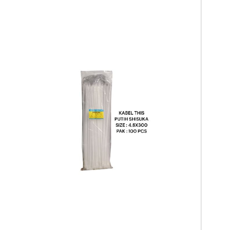 Shisuka Nylon Cable Tie PUTIH / Kabel Ties / Pengikat Kabel 4.8 x 300 mm