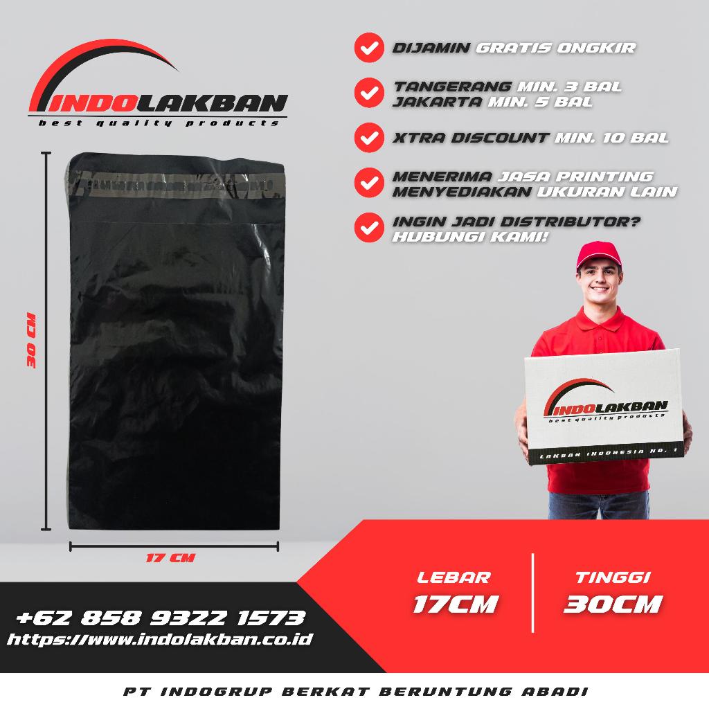 

Polymailer Hitam Ekonomis Ukuran 17x30 cm - Per Roll Isi 100 pcs