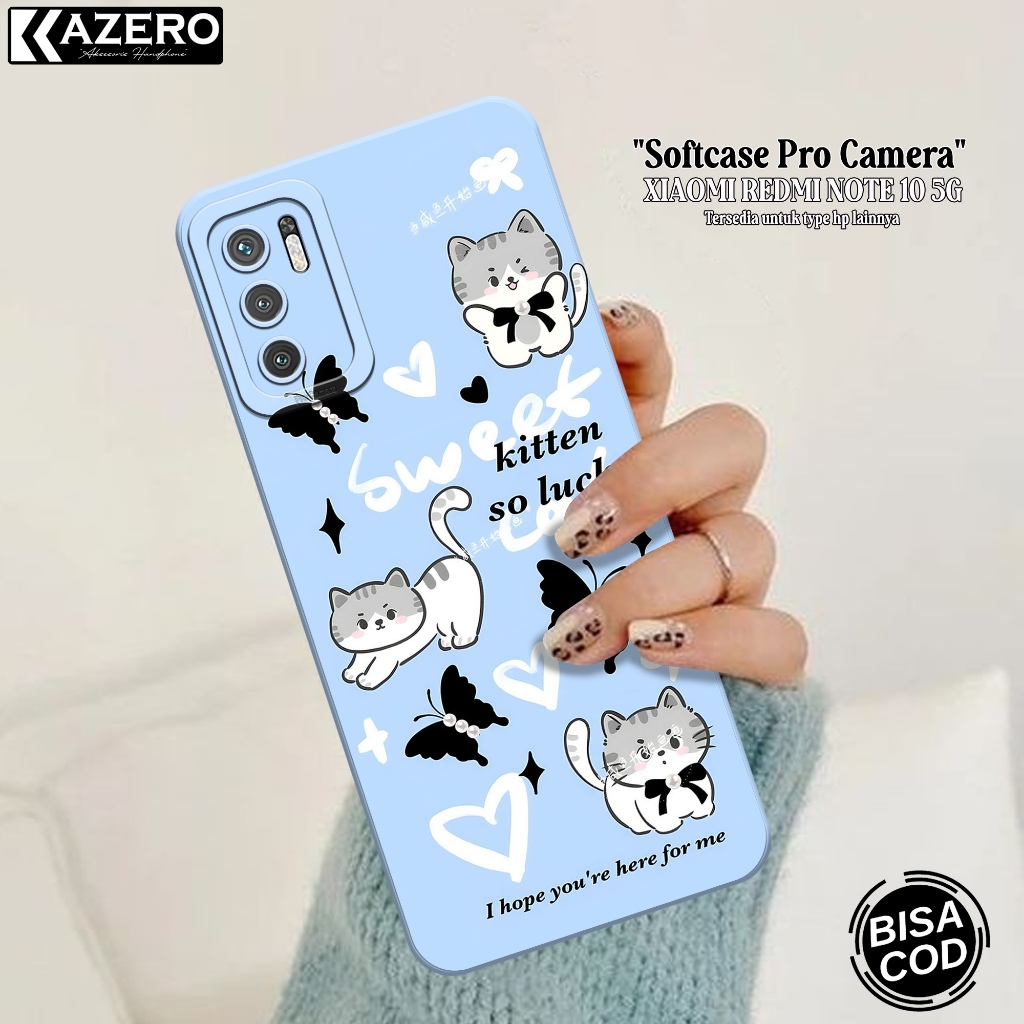 Silikon HP Xiaomi Redmi Note 10 5G - Fashion Case Kucing - Softcase Xiaomi Redmi Note 10 5G - Case R