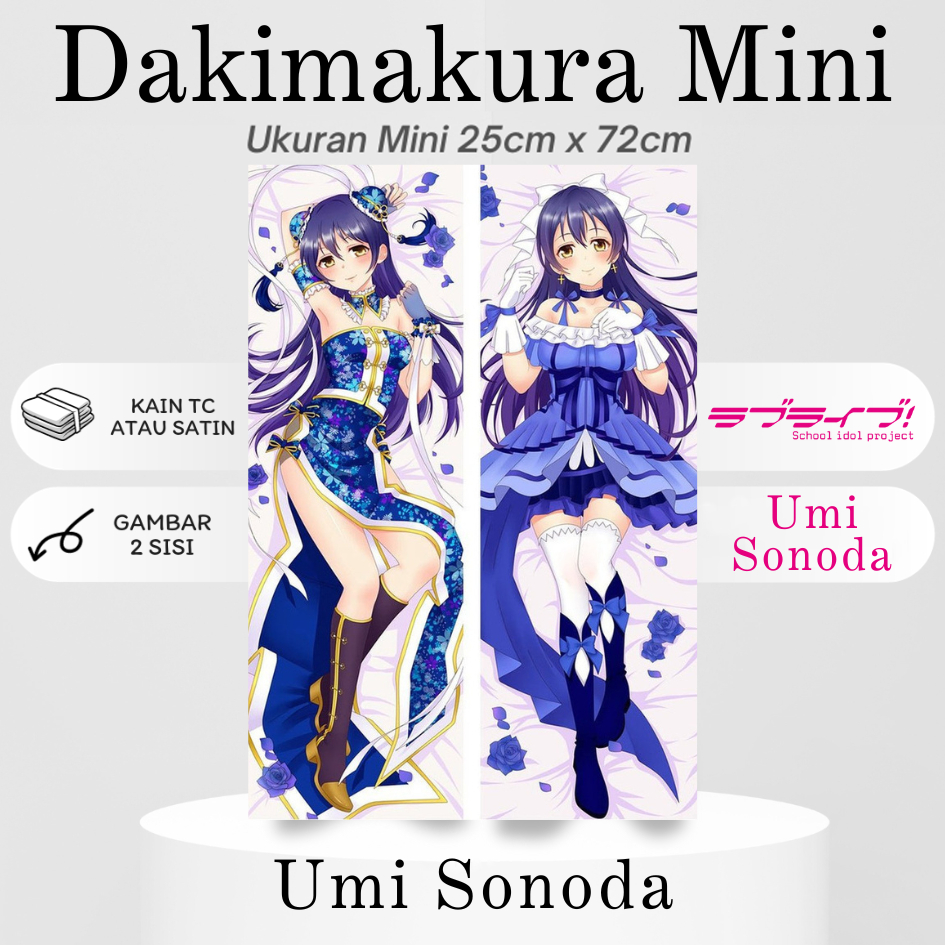 DAKIMAKURA MINI UMI SONODA Love Live School Idol Project Bantal Anime Waifu Mini Love Live School Id