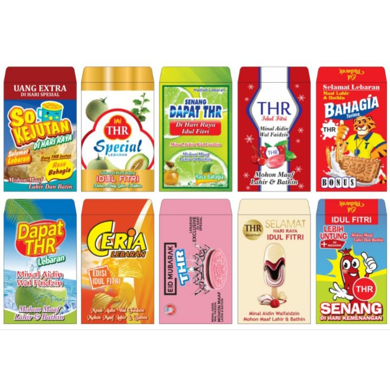 

Amplop Ampau lebaran motif SNACK isi 10&50