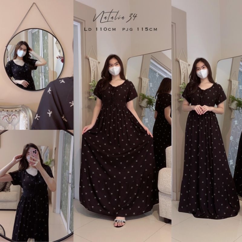 FAIRUZ NATALIA & NATALIA MOTIF DASTER ARAB RAYON VISCOSE ALL SIZE ORI