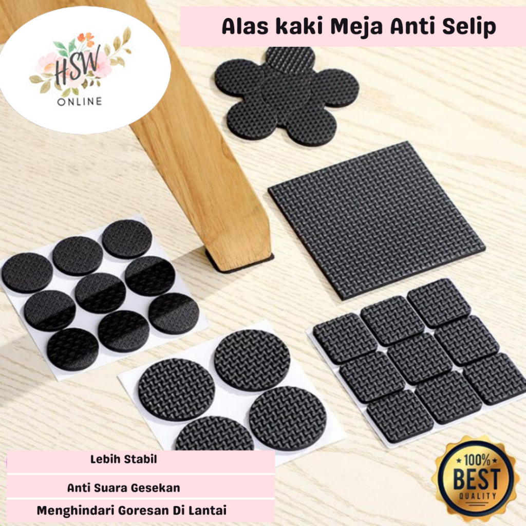 Alas Kaki Meja Karet  Anti Slip Alas Kaki Meja Furniture Bulat Persegi Bantalan Kaki Kursi Anti seli