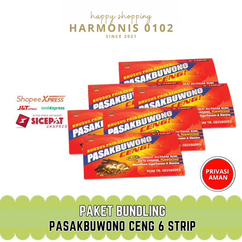 Pasak Buwono Ceng Obat Kuat Mustika Ratu x6 Strip - Paket Bundling Untuk Pria Tahan Lama