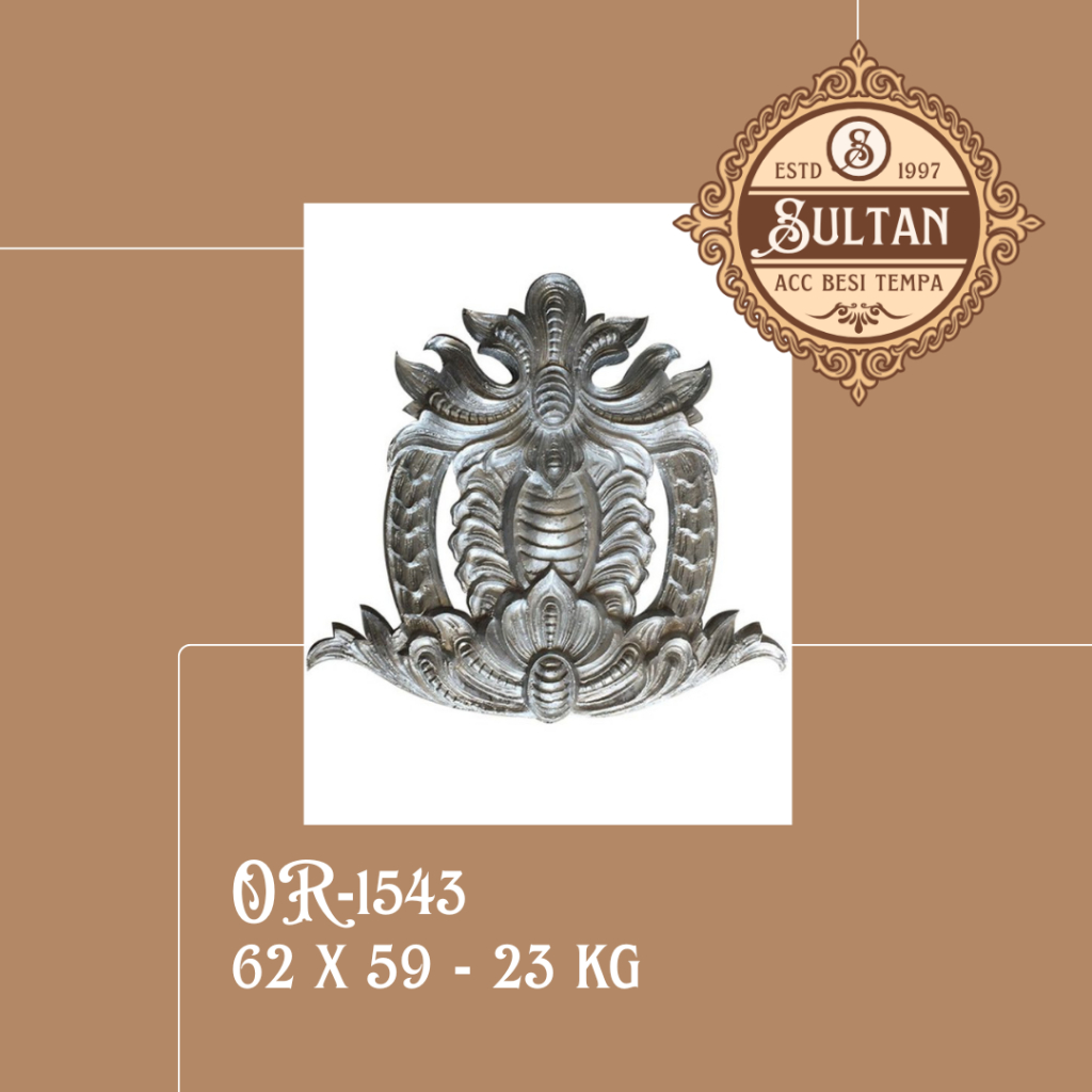 Sultan Besi Tempa / OR-1543 / Ornamen Daun Besi Tempa / Ornamen Pagar Besi Klasik / Aksesoris Besi T