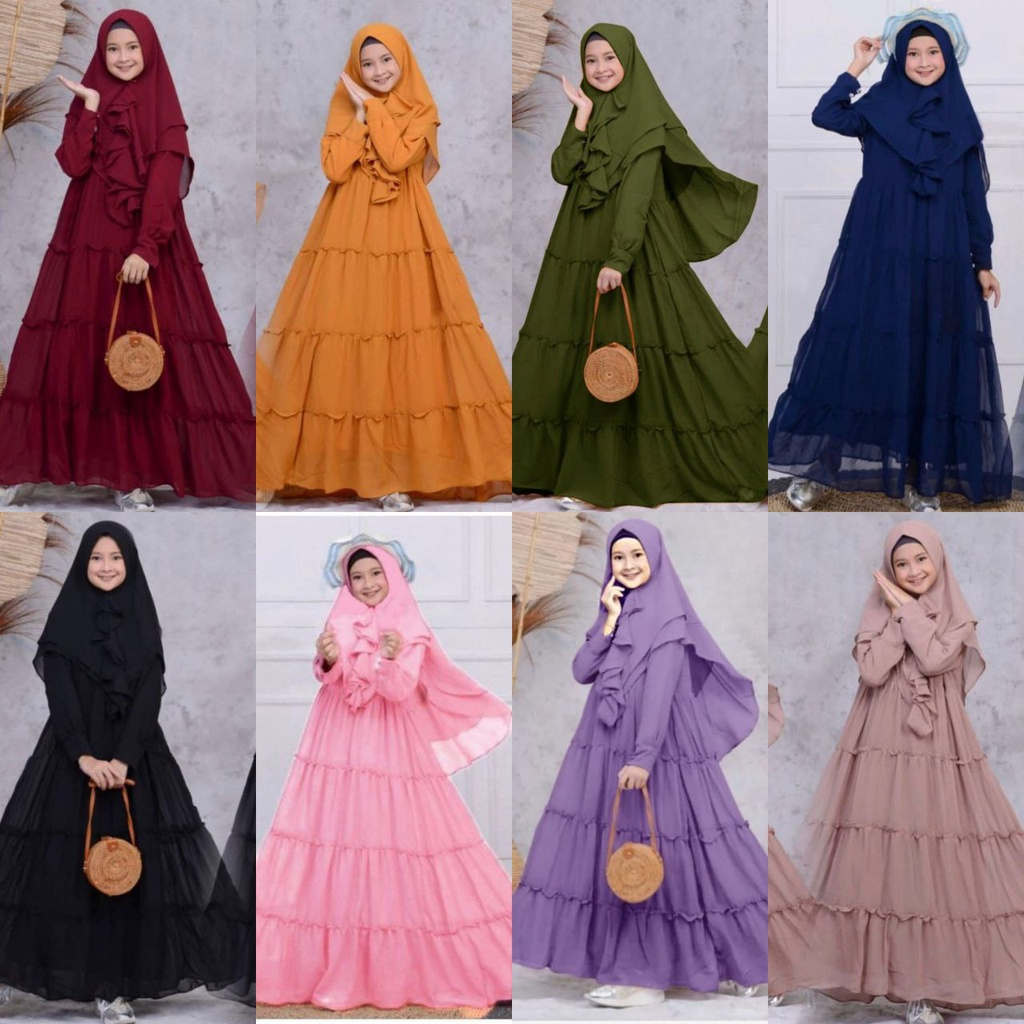 TERBARU – FASHION HIJAB ANAK TANGGUNG AYLA 12-14TAHUN - MT28 - GAMIS ANAK REMAJA – OOTD CANTIK – KER