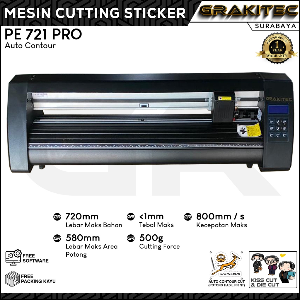 

Grakitec Mesin Cutting Sticker PE-721 Pro Auto Contour Cut