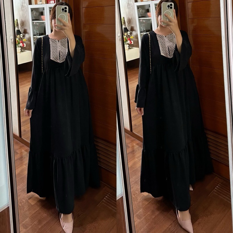 KAFTAN LEBARAN BAJU GAMIS PAKAIAN HIJAB BUSUI BUMIL FRIENDLY KAFTAN REMPLE WANITA