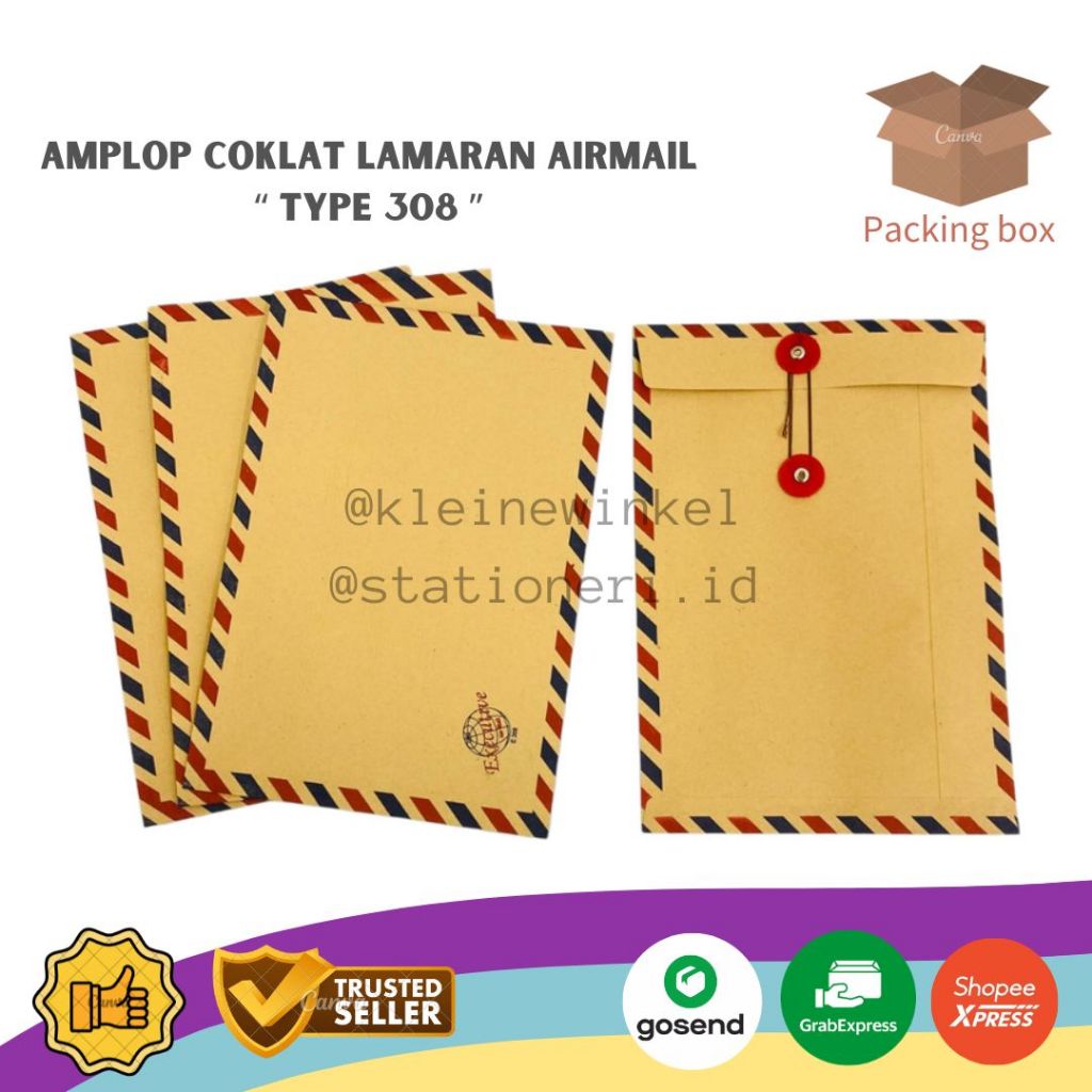 

Amplop Cokelat Tali 308 isi 10 pcs Tanggung Kecil