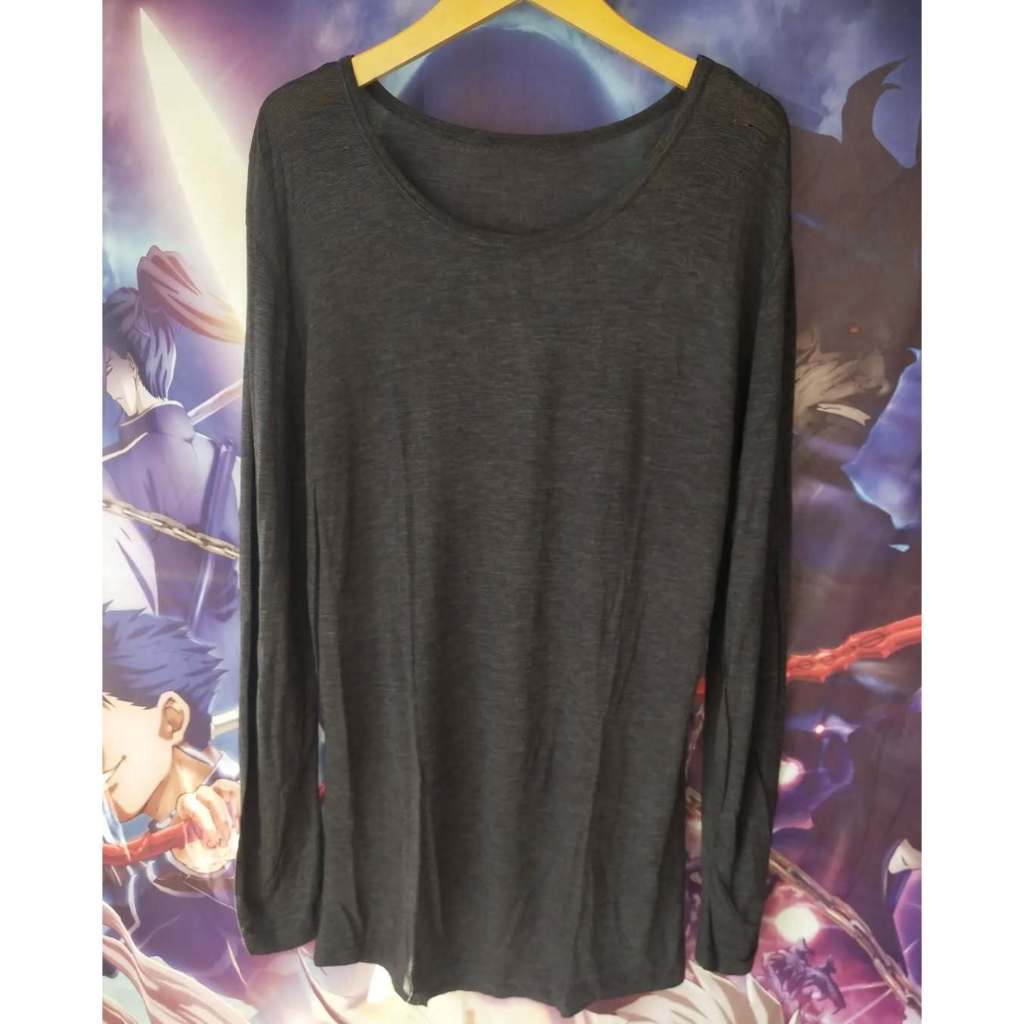 SPAO Heat Tech Basic Grey Longsleeve Shirt Kaos Lengan Panjang Tshirt Original Second Merch Japan Ko