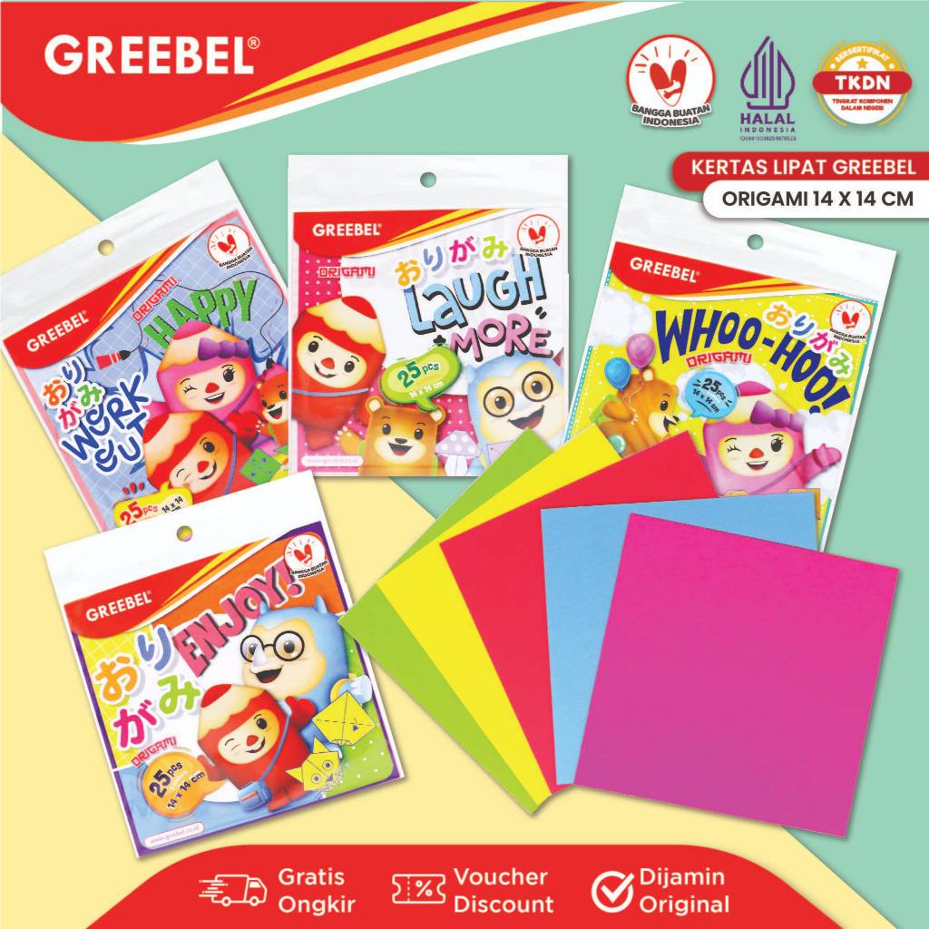 

GREEBEL Kertas Origami 25 Lembar 14X14Cm / Kertas Lipat Paper Craft