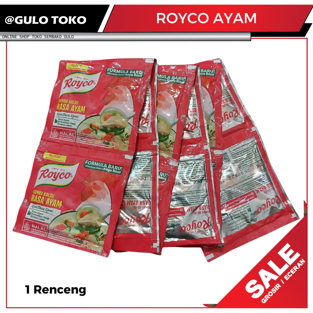 

Royco Ayam Kaldu bubuk Kemasan Sachet 1RENCENG (GULO TOKO)