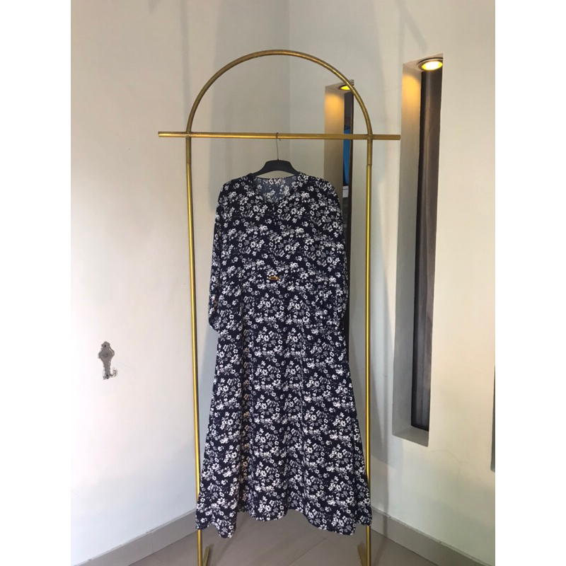 gamis crinkle motif bunga