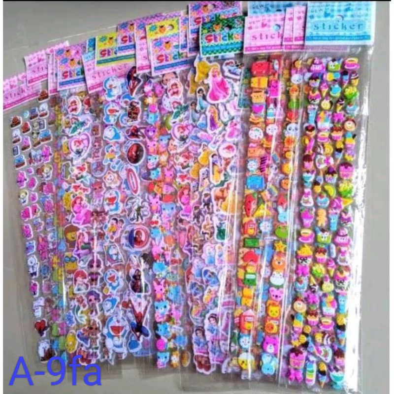 

MAINAN STICKER TIMBUL PANJANG MOTIF KARTUN ISI 20 PCS STICKER PANJANG