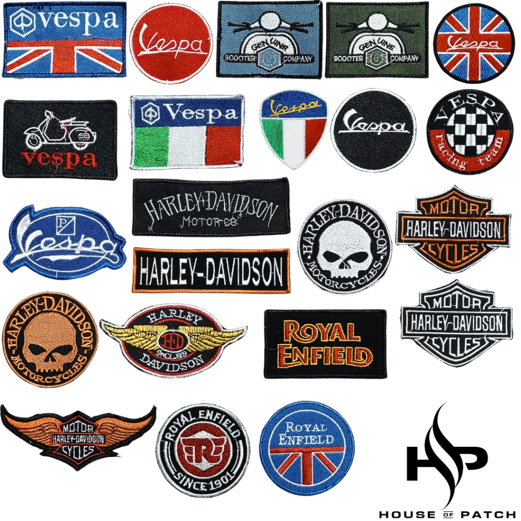 PATCH BORDIR EMBLEM BORDIR VESPA PATCH BORDIR HARLEY DAVIDSON ROYAL ENFIELD