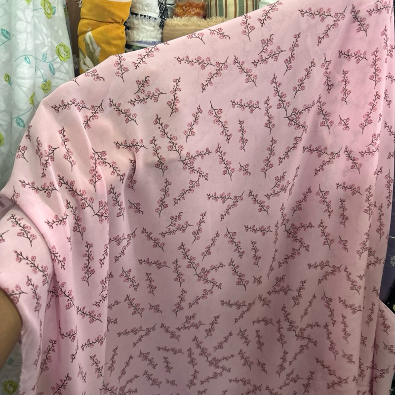 kain Ceruty Babydoll Premium - kain ceruty motif bunga - kain motif bunga kecil - kain ceruti Bangko