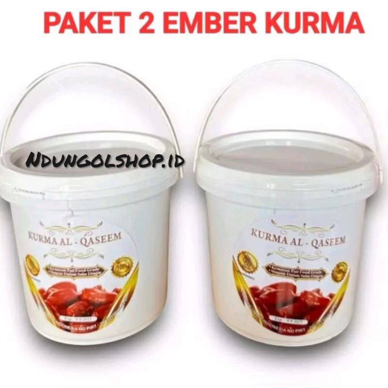 

PROMO PAKET HEMAT 2 EMBER- Kurma Al qaseem Premium Kurma Al qaseem Kemasan Ember Isi 500gr