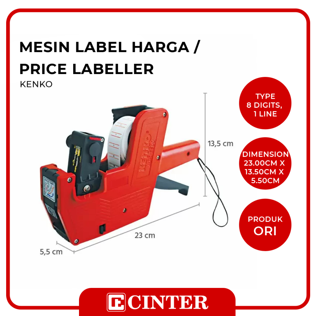 

KENKO - MESIN LABEL HARGA / PRICE LABELLER 8 DGT 1 LINE MX 5500