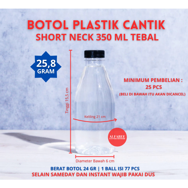 BOTOL PLASTIK CANTIK 350ML TEBAL 350 ML