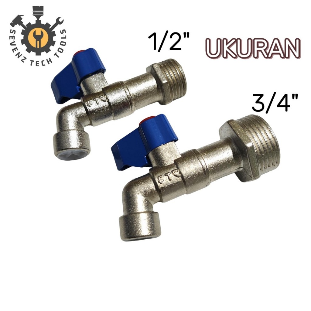 KERAN TEMBOK BESI MODEL ONDA 1/2" 3/4" FORTEC BC BAGUS KERAN AIR BESI ZINC KRAN AIR TAMAN KRAN TEMBO