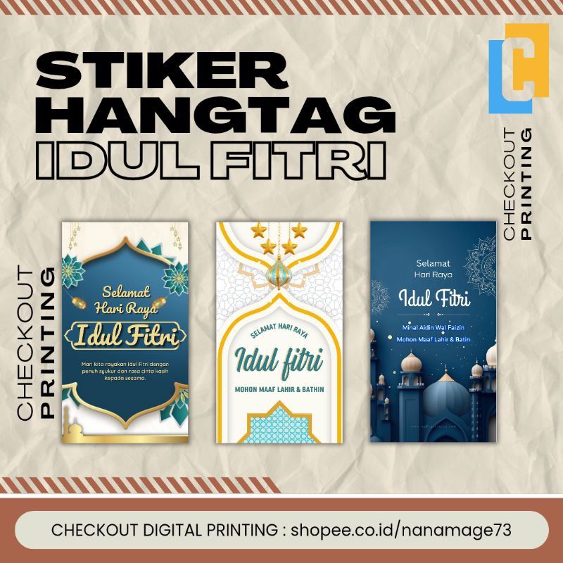 

[20Pcs] Stiker Hangtag Selamat Idul Fitri Eid Mubarak / Stiker Hari Raya Idul Fitri Minal Aidin Wal Faizin Mohon Maaf Lahir Batin
