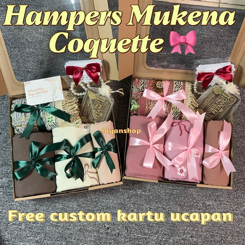 

(FREE PAPERBAG) HAMPERS MUKENA COQUETTE PITA/ HAMPERS RAMADHAN [KDW060] KADO WEDDING / KADO CEWEK / GRADUATION / KADO PACAR / KADO MUSLIMAHG