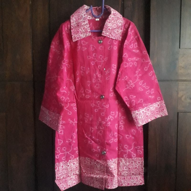 Baju Blouse Batik Wanita Pink