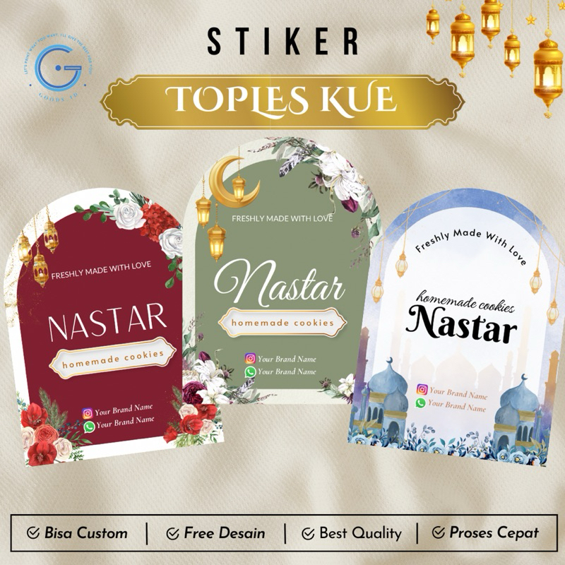 

STIKER TOPLES KUE KERING / KUE LEBARAN DAN IDUL FITRI NASTAR / STIKER LABEL MERK HAMPERS KADO IDUL FITRI