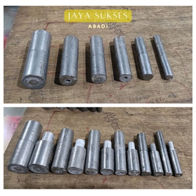 engsel pagar/ bubut besi as pintu besi/ engsel pintu gerbang berbagai ukuran