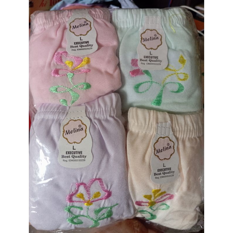 3pcs CD Wanita Melina Sablon & Bordir