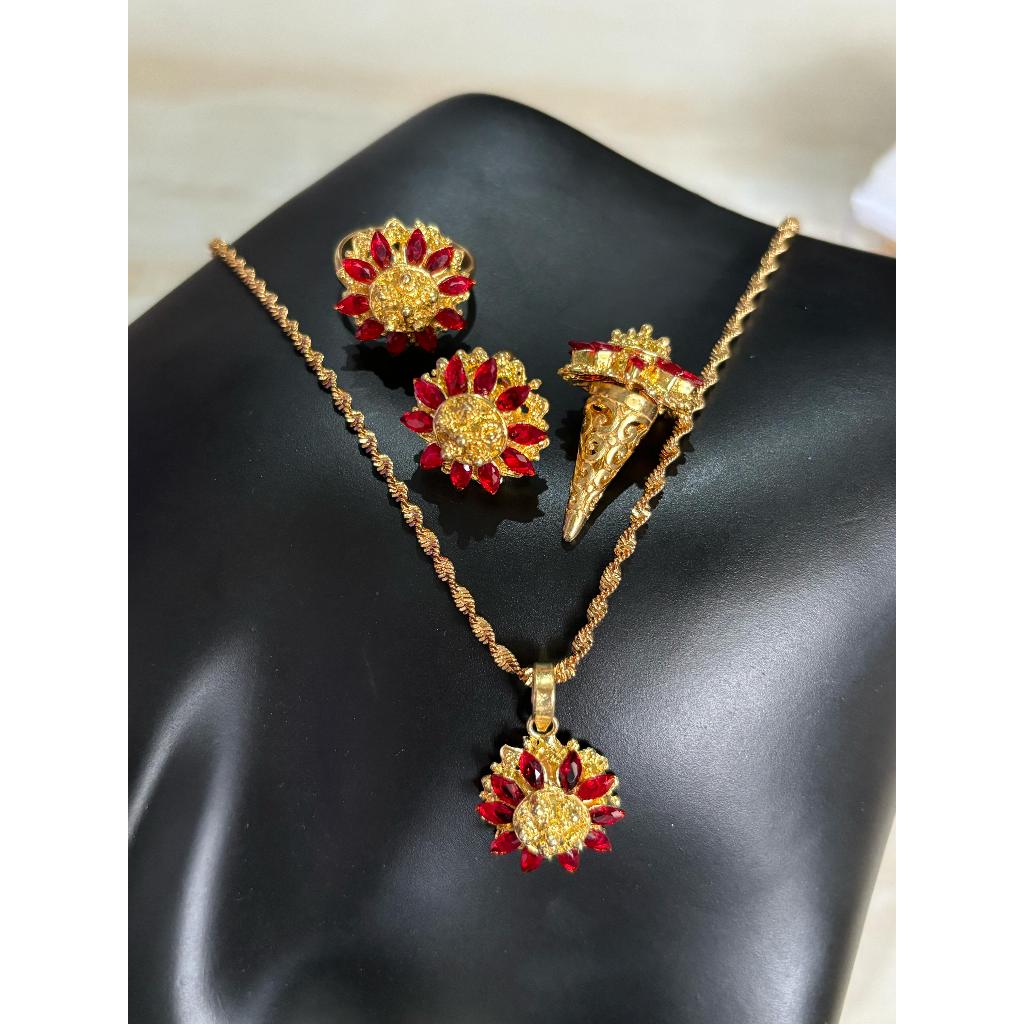 Set Kalung Bunga Alpaka