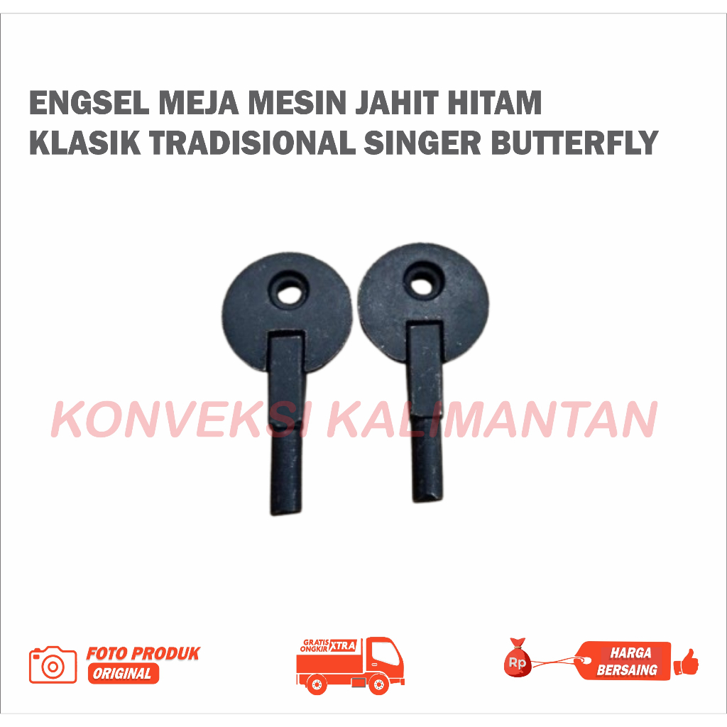 Engsel Meja Mesin Jahit Hitam Klasik - Tradisional Singer Butterfly (Per Pasang)