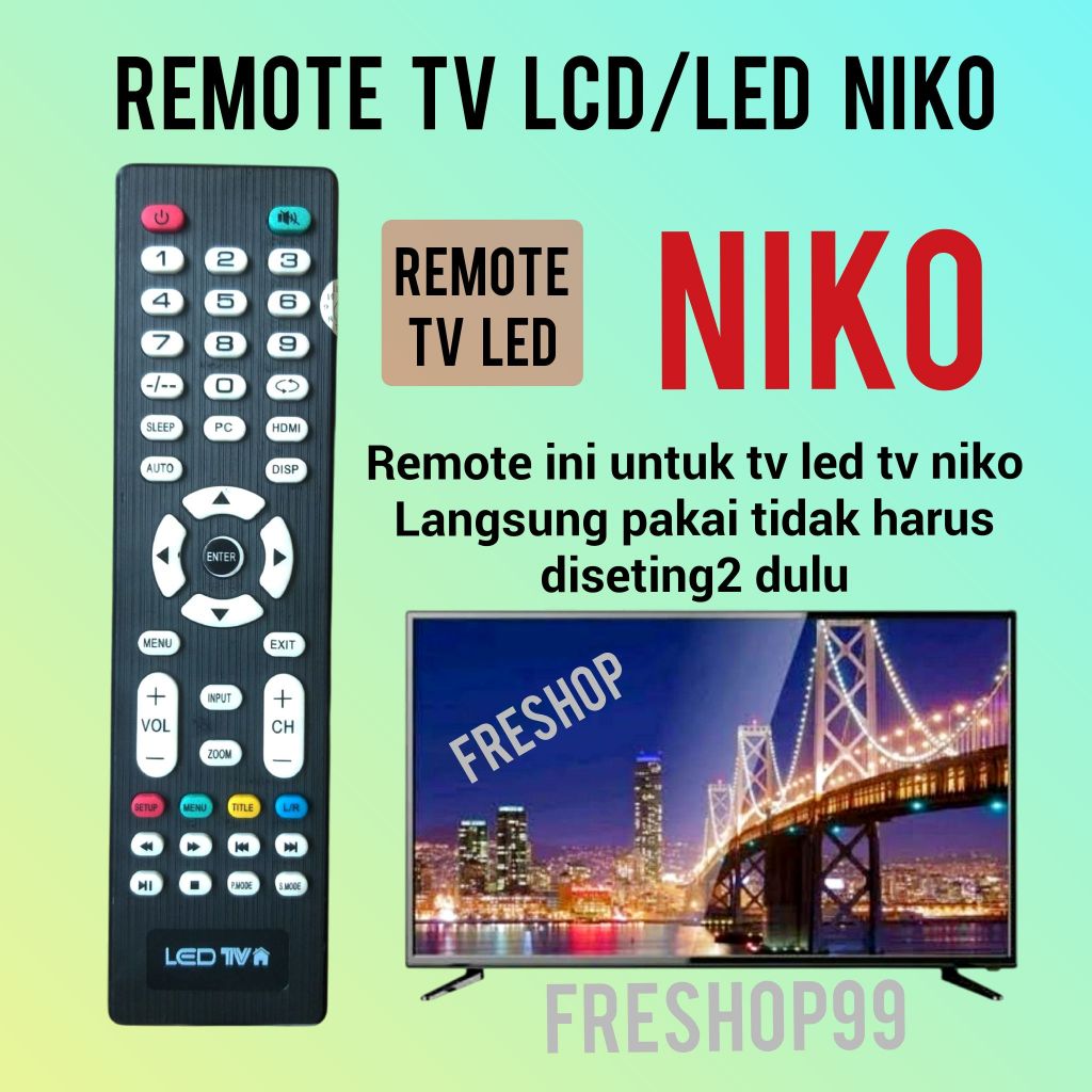 Remote tv lcd led NICO remot langsung pakai no seting2
