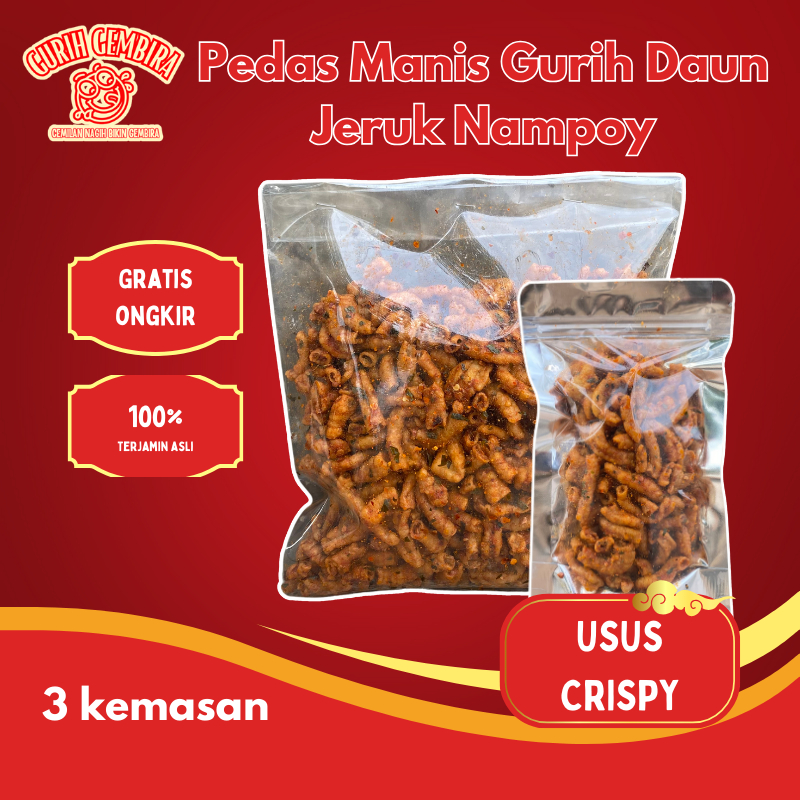 

GurihGembira Usus Crispy Nampoy Pedas Manis Gurih Premium