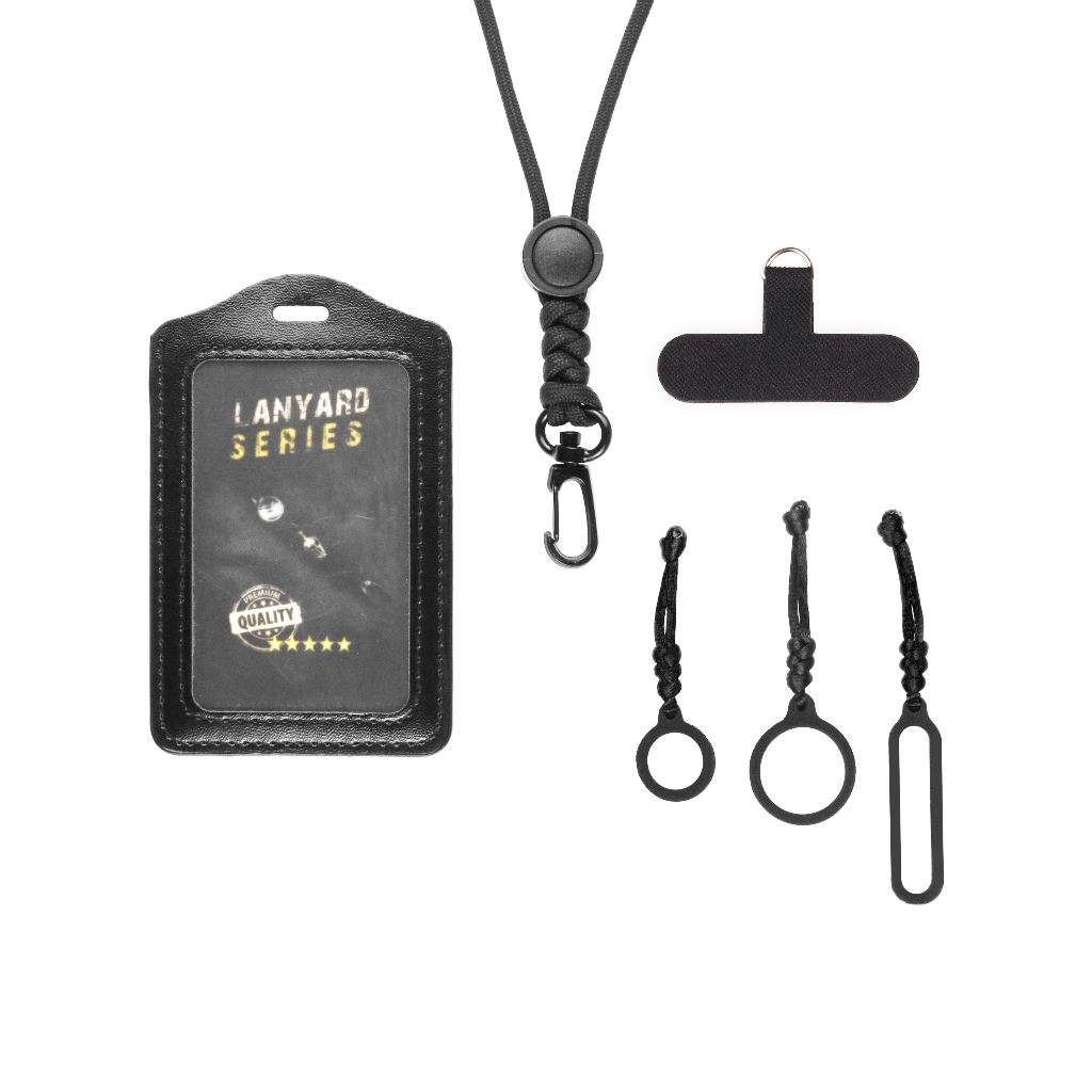 

Lanyard Name Tag ID Card Tali Paracord Pengait Besi Logam Premium Dengan Phone Holder Karet O Ring