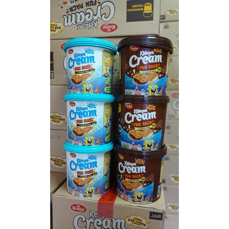 

MYESHA STORE ID - ROMA KELAPA CREAM FUN PACK JAR 297 GR( ISI 30 PCS) BISKUIT SANDWICH COCONUT CREAM SUSU COKLAT VANILA KEMASAN EMBER