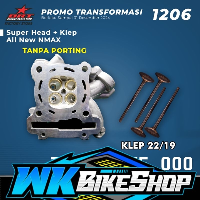 HEAD BRT NMAX OLD / NMAX NEW / AEROX NEW  22/19 PORTING CNC + PER KLEP