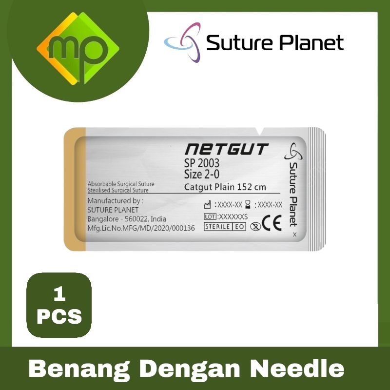 Benang Jahit Cat Gut Plain   NetGut  Sature Planet 1 Pcs Ecer  Cat Gut