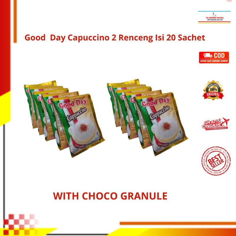 

[PAKET HEMAT ISI 2] Goodday CAPUCCINO 2 Renceng Isi 20 Sachet PROMO MURAH/ Kopi Goodday CAPUCCINO 2 Renceng Isi 20 Sachet PROMO MURAH