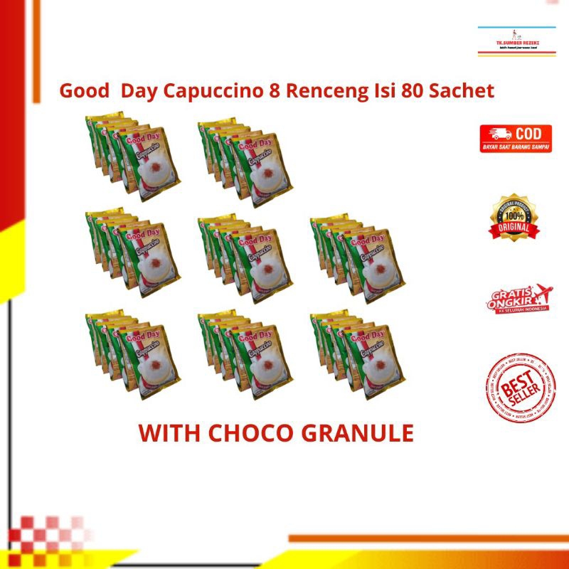 

[PAKET HEMAT ISI 8] Goodday CAPUCCINO 8 Renceng Isi 80 Sachet PROMO MURAH/ Kopi Goodday CAPUCCINO 8 Renceng Isi 80 Sachet PROMO MURAH