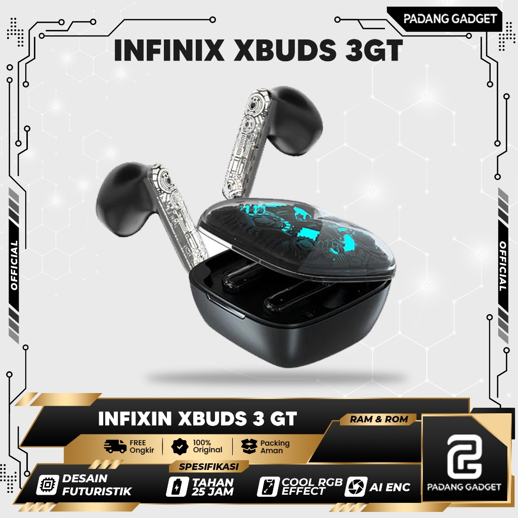 TWS Infinix X BUDS 3 GT Headset Bluetooth GAMING Earphone Wireless baru Garansi RESMI Infinix