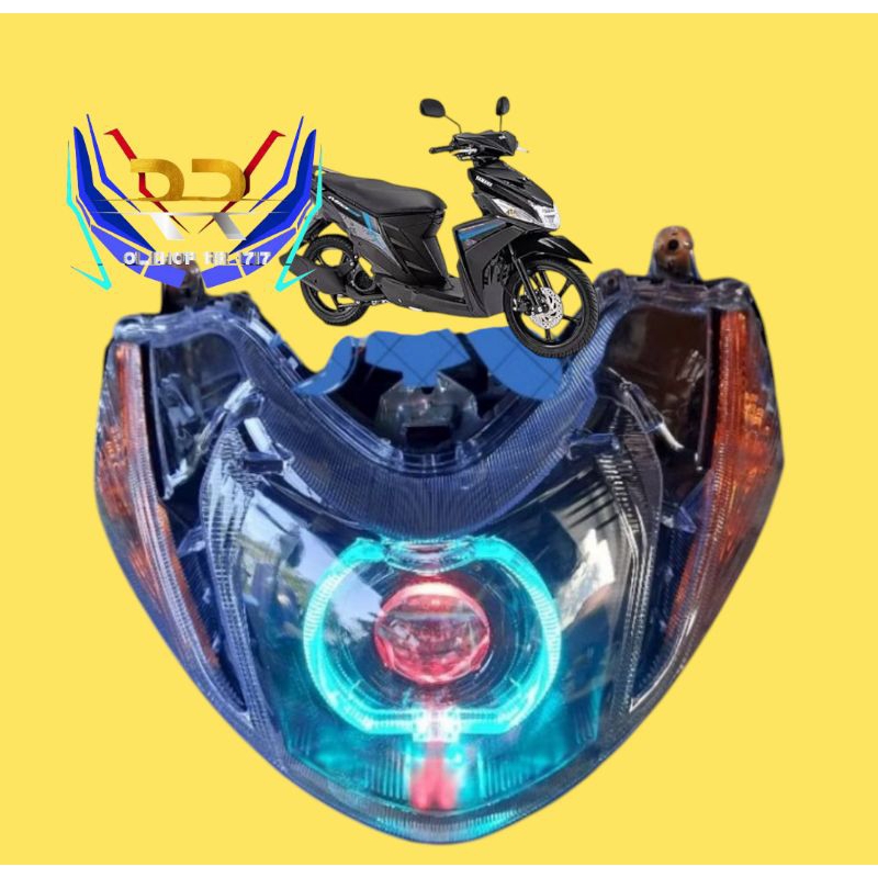 REFLEKTOR LAMPU DEPAN YAMAHA MIO M3 BILED MERAH BIRU