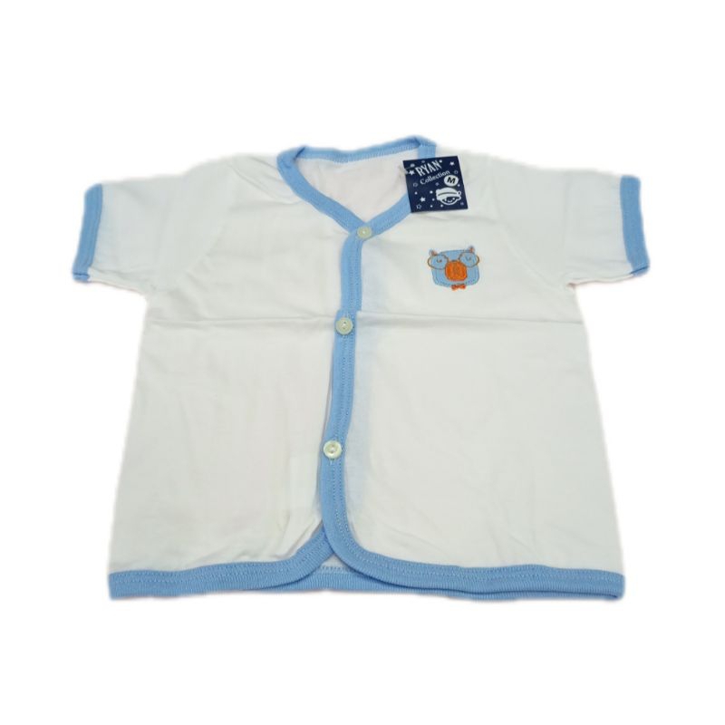 Ryan Collection baju pendek bayi putih bordir (1pcs)